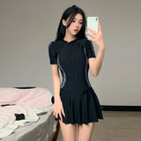Wow Swimsuit Woman New Conservative Dress-Style Belly Flat-Angled Hot Spring Swimming Suit Bolisi 8499